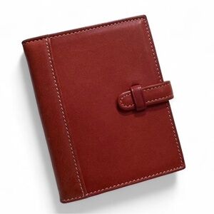 Vintage Coach Y2K Elegant Red Leather ID case Wallet pocket book